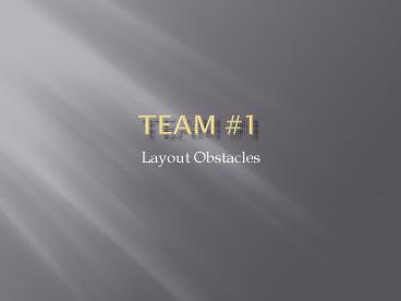 Layout Obstacles