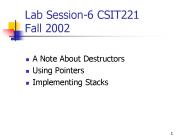 Lab Session-6 CSIT221 Fall 2002
