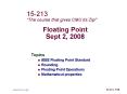 Floating Point Sept 2, 2008 PowerPoint PPT Presentation