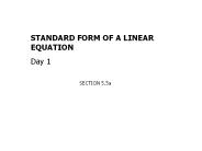 STANDARD FORM OF A LINEAR EQUATION