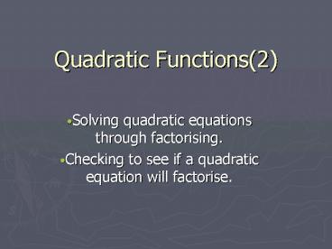 Quadratic Functions2