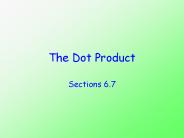 The Dot Product