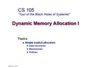 Dynamic Memory Allocation I