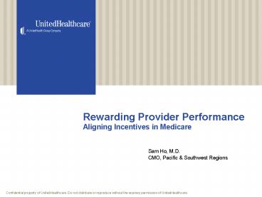 Rewarding Provider Performance Aligning Incentives in Medicare