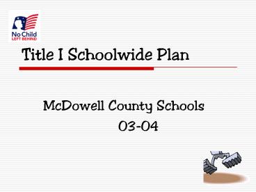 Title I Schoolwide Plan