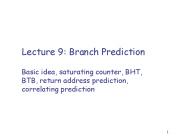 Lecture 9: Branch Prediction