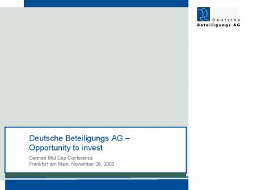 Deutsche Beteiligungs AG 