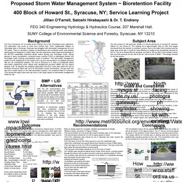 Proposed Storm Water Management System Bioretention Facility