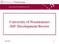 University of Westminster 360 Development Review PowerPoint PPT Presentation