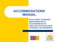 ACCOMMODATIONS MANUAL PowerPoint PPT Presentation