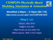 COMP259: Physically-Based Modeling, Simulation