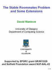 The Stable Roommates Problem