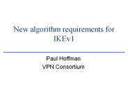 New algorithm requirements for IKEv1