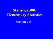 Statistics 300: Elementary Statistics