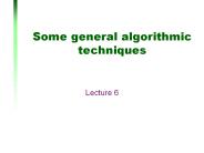 Some general algorithmic techniques