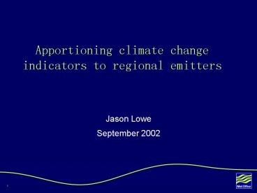Apportioning climate change indicators to regional emitters