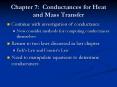 Chapter 7: Conductances for Heat and Mass Transfer PowerPoint PPT Presentation