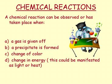 CHEMICAL REACTIONS