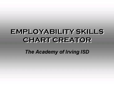 EMPLOYABILITY SKILLS CHART CREATOR