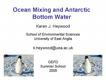 Ocean Mixing and Antarctic Bottom Water