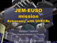 JEMEUSO mission Astronomy with UHECRs