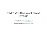 PWE3%20WG%20Document%20Status%20IETF-63