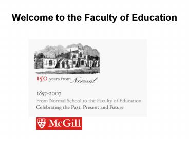 Welcome to the Faculty of Education