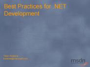Best Practices for .NET Development