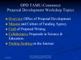 OPD TAMUCommerce Proposal Development Workshop Topics PowerPoint PPT Presentation