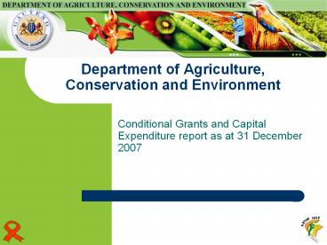 Department of Agriculture, Conservation and Environment