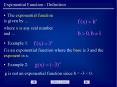 Exponential Function - Definition PowerPoint PPT Presentation