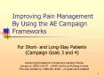 Improving Pain Management By Using the AE Campaign Frameworks PowerPoint PPT Presentation
