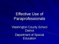 Effective Use of Paraprofessionals PowerPoint PPT Presentation