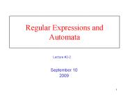 Regular Expressions and Automata