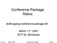 Conference Package Status