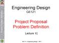 Engineering Design GE121 Project Proposal Problem Definition PowerPoint PPT Presentation