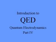 Introduction to QED