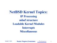 NetBSD Kernel Topics: