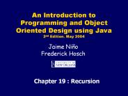 Chapter 19 : Recursion