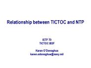 Relationship between TICTOC and NTP