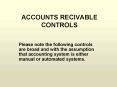 ACCOUNTS RECIVABLE CONTROLS PowerPoint PPT Presentation