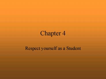 Respect yourself as a Student