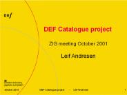 DEF Catalogue project