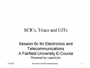 SCRs, Triacs and UJTs