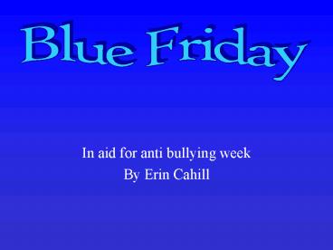 In aid for anti bullying week
