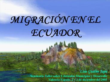 MIGRACIN EN EL ECUADOR