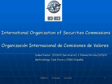 International Organization of Securities Commissions Organizacin Internacional de Comisiones de Valo