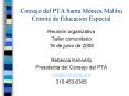 Consejo del PTA Santa Mnica Malibu Comit de Educacin Especial PowerPoint PPT Presentation