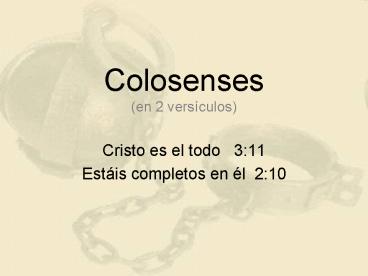 Colosenses (en 2 vers