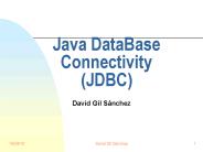 Java DataBase Connectivity JDBC